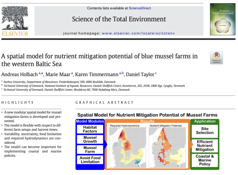 A spatial model for nutrient mitigation potential of blue mussel farms in the western Baltic Sea