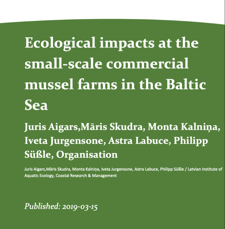 Ecological impacts at the small-scale commercial mussel farms in the Baltic Sea