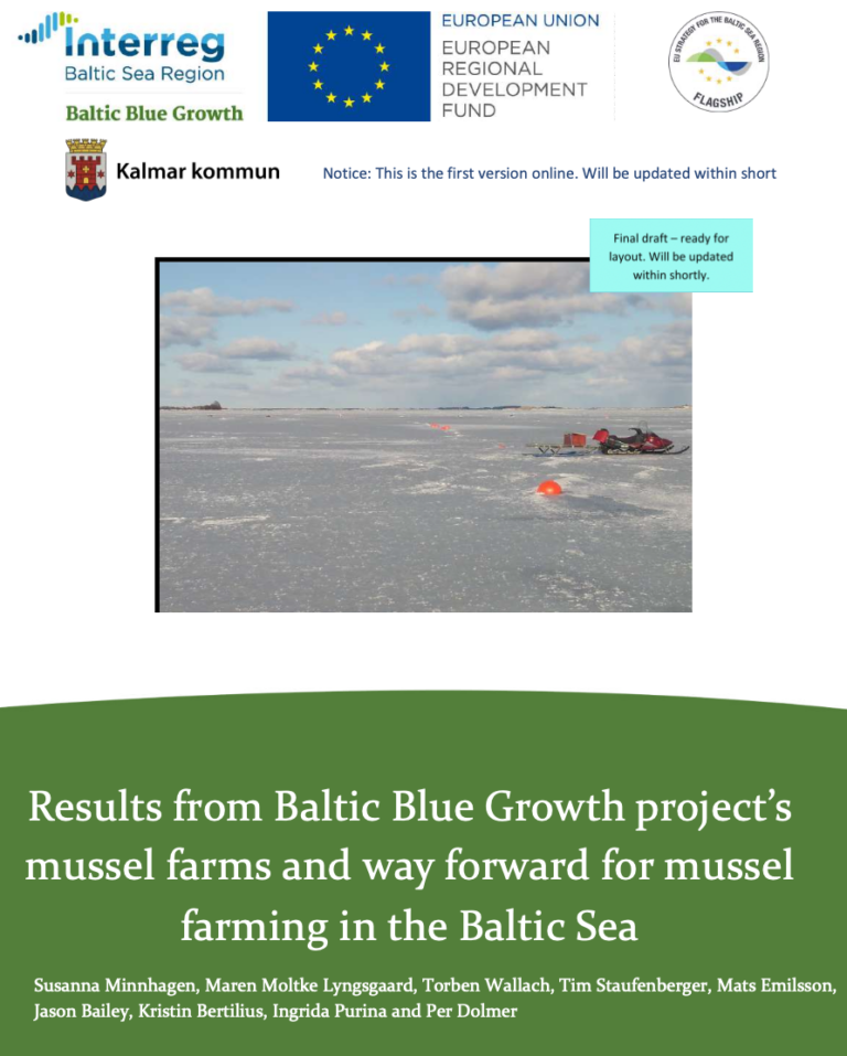 Results from Baltic Blue Growth project’s mussel farms and way forward for mussel farming in the Baltic Sea