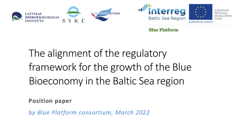 The alignment of the regulatory framework for the growth of the Blue Bioeconomy in the Baltic Sea region