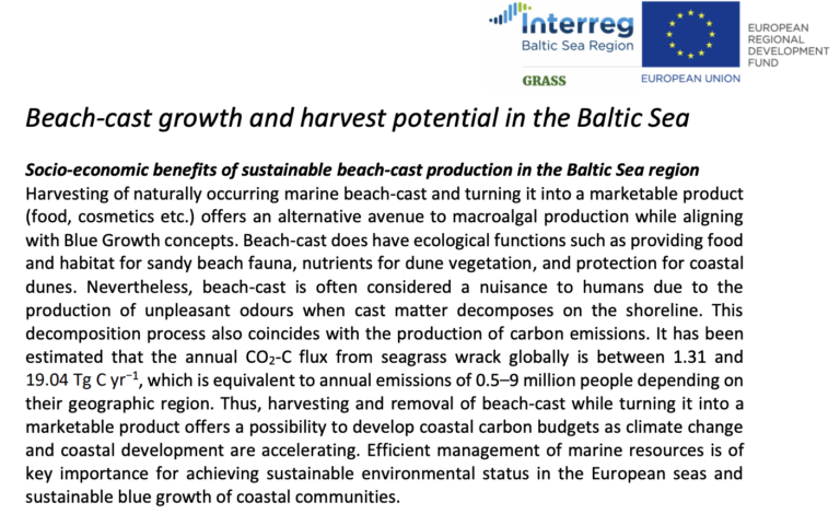 Beach-cast growth and harvest potential in the Baltic Sea
